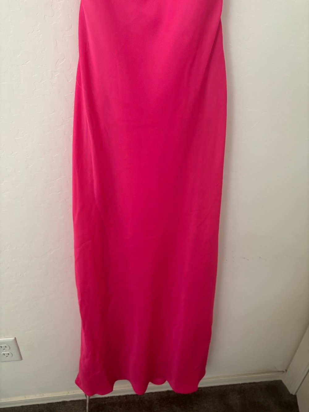 Thirty Thirty XS Hot Pink Satin Maxi Dress Open Back Slip Gown - Picture 5 of 8